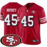 49ers #45 Fred Bruney SF Patch Jersey -Red2