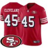 49ers #45 Asante Cleveland SF Patch Jersey -Red2