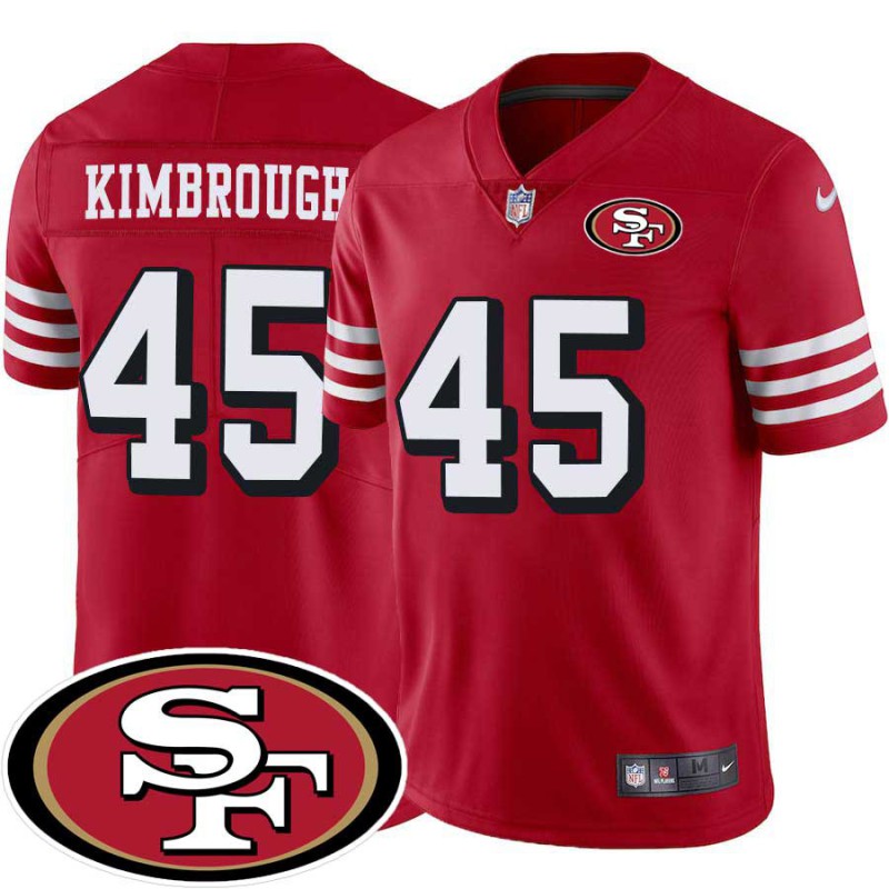 49ers #45 Elbert Kimbrough SF Patch Jersey -Red2