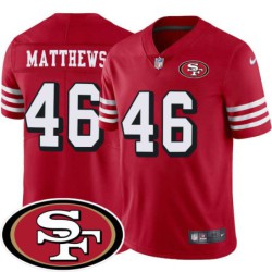 49ers #46 Clay Matthews SF Patch Jersey -Red2