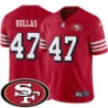 49ers #47 Hugo Hollas SF Patch Jersey -Red2