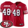 49ers #48 Sammy Johnson SF Patch Jersey -Red2