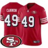 49ers #49 Trenton Cannon SF Patch Jersey -Red2