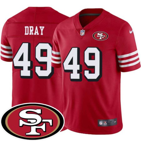 49ers #49 Jim Dray SF Patch Jersey -Red2