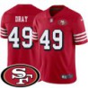 49ers #49 Jim Dray SF Patch Jersey -Red2