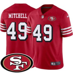 49ers #49 Elijah Mitchell SF Patch Jersey -Red2