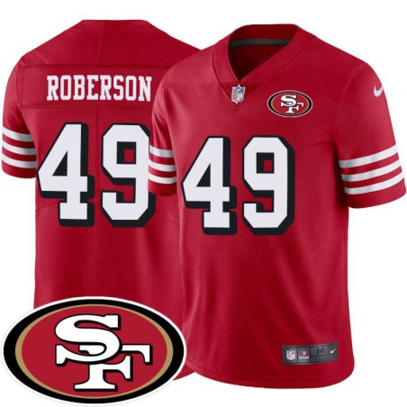 49ers #49 Vern Roberson SF Patch Jersey -Red2