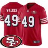 49ers #49 Aaron Walker SF Patch Jersey -Red2