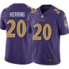 Ravens #20 Kim Herring Purple Jersey