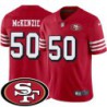 49ers #50 Reggie McKenzie SF Patch Jersey -Red2