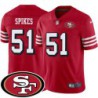 49ers #51 Takeo Spikes SF Patch Jersey -Red2