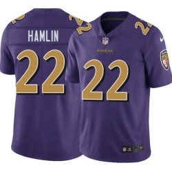 Ravens #22 Ken Hamlin Purple Jersey