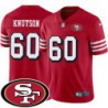 49ers #60 Steve Knutson SF Patch Jersey -Red2