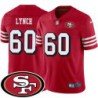 49ers #60 Ben Lynch SF Patch Jersey -Red2