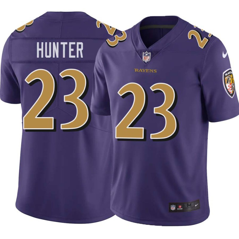 Ravens #23 Earnest Hunter Purple Jersey