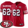 49ers #62 Erik Magnuson SF Patch Jersey -Red2