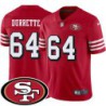 49ers #64 Michael Durrette SF Patch Jersey -Red2