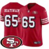 49ers #65 Harry Boatswain SF Patch Jersey -Red2