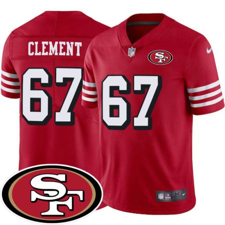 49ers #67 Anthony Clement SF Patch Jersey -Red2