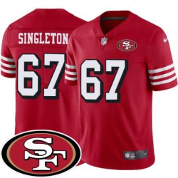 49ers #67 Ron Singleton SF Patch Jersey -Red2