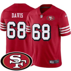 49ers #68 Leonard Davis SF Patch Jersey -Red2