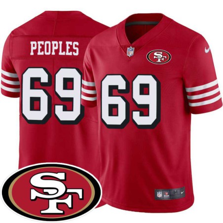 49ers #69 Woody Peoples SF Patch Jersey -Red2