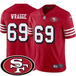 49ers #69 Tony Wragge SF Patch Jersey -Red2