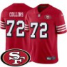 49ers #72 Ray Collins SF Patch Jersey -Red2