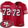 49ers #72 Leon Donohue SF Patch Jersey -Red2