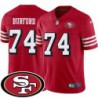 49ers #74 Spencer Burford SF Patch Jersey -Red2