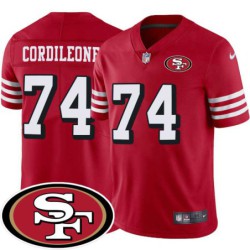 49ers #74 Lou Cordileone SF Patch Jersey -Red2