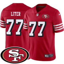 49ers #77 Greg Liter SF Patch Jersey -Red2