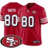 49ers #80 Charlie Smith SF Patch Jersey -Red2