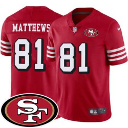 49ers #81 Jordan Matthews SF Patch Jersey -Red2