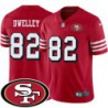 49ers #82 Ross Dwelley SF Patch Jersey -Red2