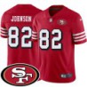 49ers #82 Bryant Johnson SF Patch Jersey -Red2