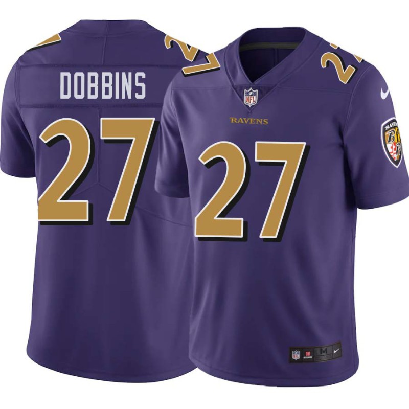 Ravens #27 J.K. Dobbins Purple Jersey