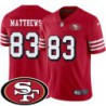 49ers #83 Clay Matthews SF Patch Jersey -Red2