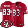 49ers #83 Levine Toilolo SF Patch Jersey -Red2