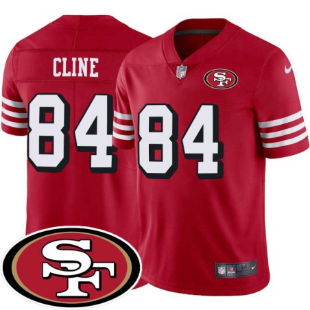 49ers #84 Tony Cline SF Patch Jersey -Red2