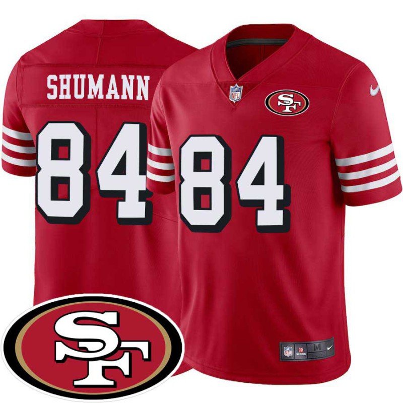 49ers #84 Mike Shumann SF Patch Jersey -Red2