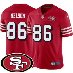 49ers #86 Kyle Nelson SF Patch Jersey -Red2