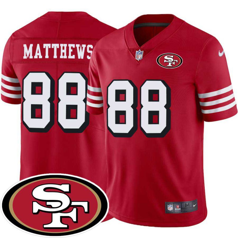 49ers #88 Jordan Matthews SF Patch Jersey -Red2