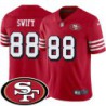 49ers #88 Justin Swift SF Patch Jersey -Red2