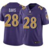 Ravens #28 Mike Davis Purple Jersey