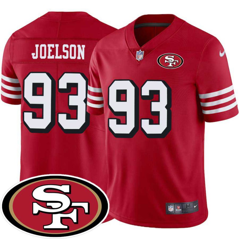 49ers #93 Greg Joelson SF Patch Jersey -Red2