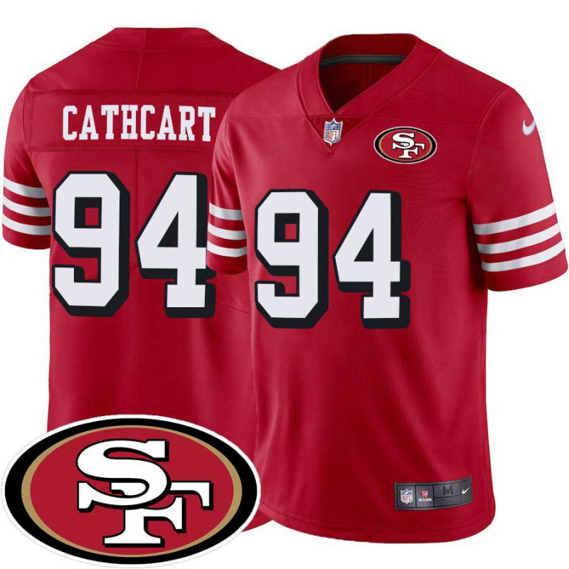 49ers #94 Royal Cathcart SF Patch Jersey -Red2