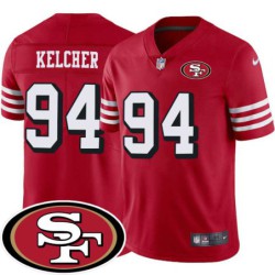 49ers #94 Louie Kelcher SF Patch Jersey -Red2