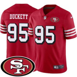 49ers #95 Damane Duckett SF Patch Jersey -Red2