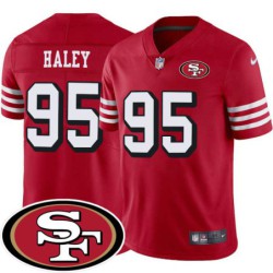 49ers #95 Charles Haley SF Patch Jersey -Red2